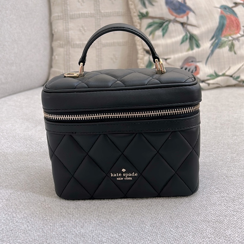 Kate Spade Black Leather Carey Vanity Bag NEW